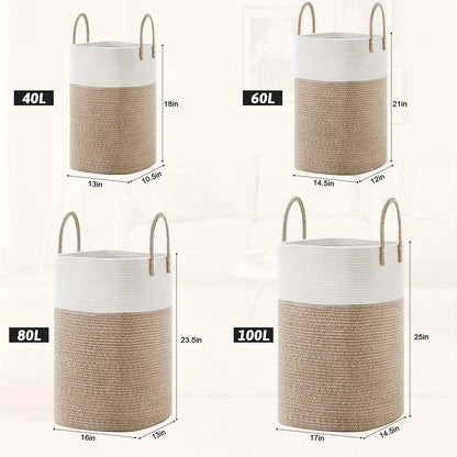 Très grand panier à linge tressé - de la place pour toutes vos affaires, durable et pratique