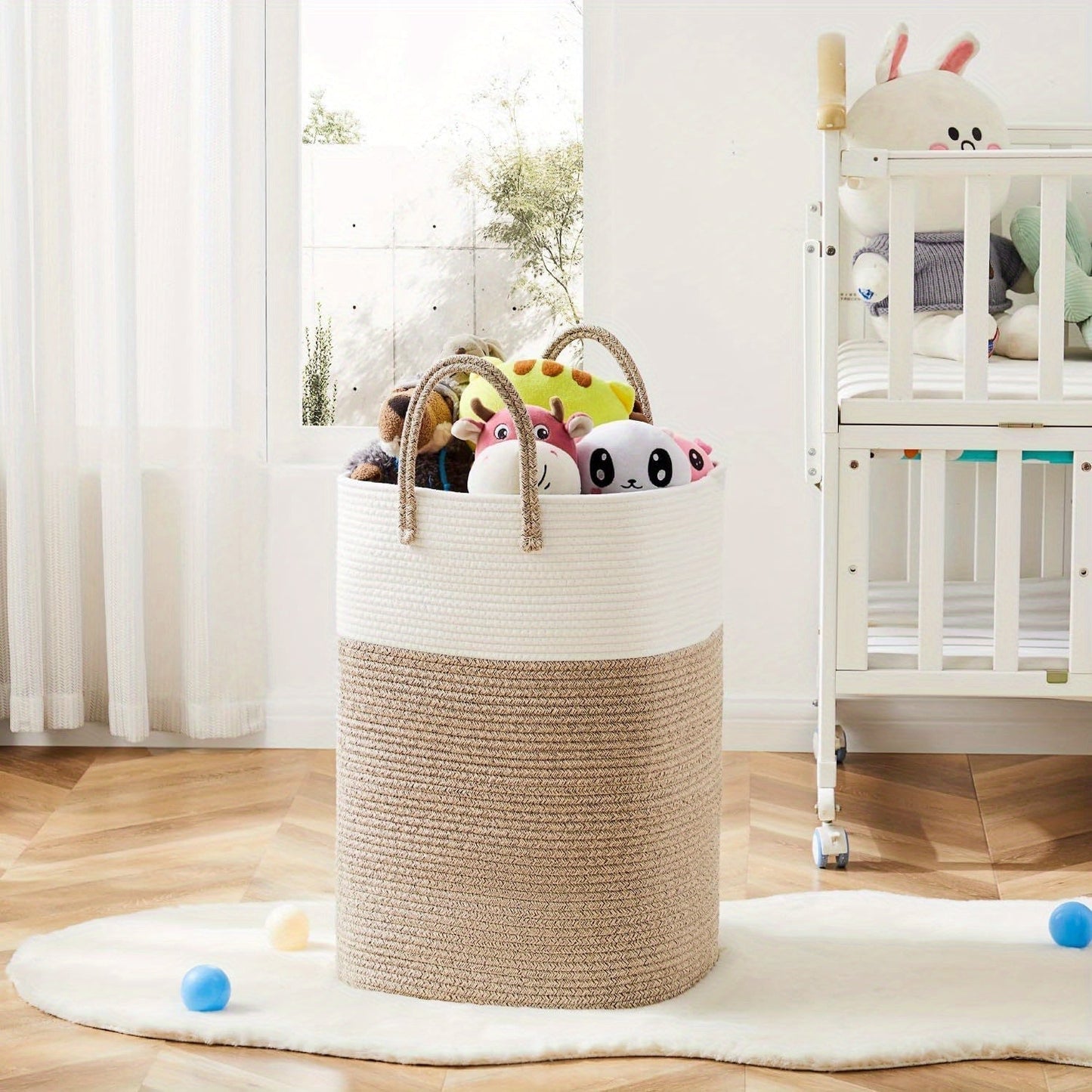 Très grand panier à linge tressé - de la place pour toutes vos affaires, durable et pratique