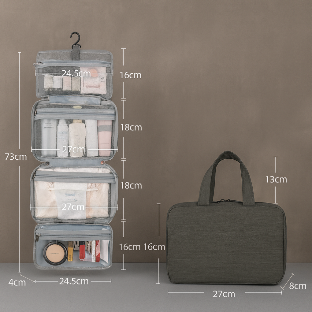 Trousse de toilette à suspendre multi-poches