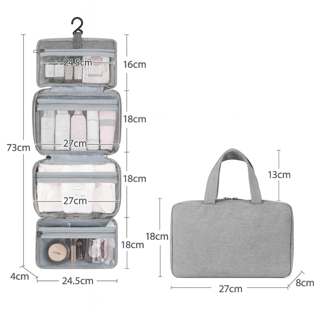 Trousse de toilette à suspendre multi-poches