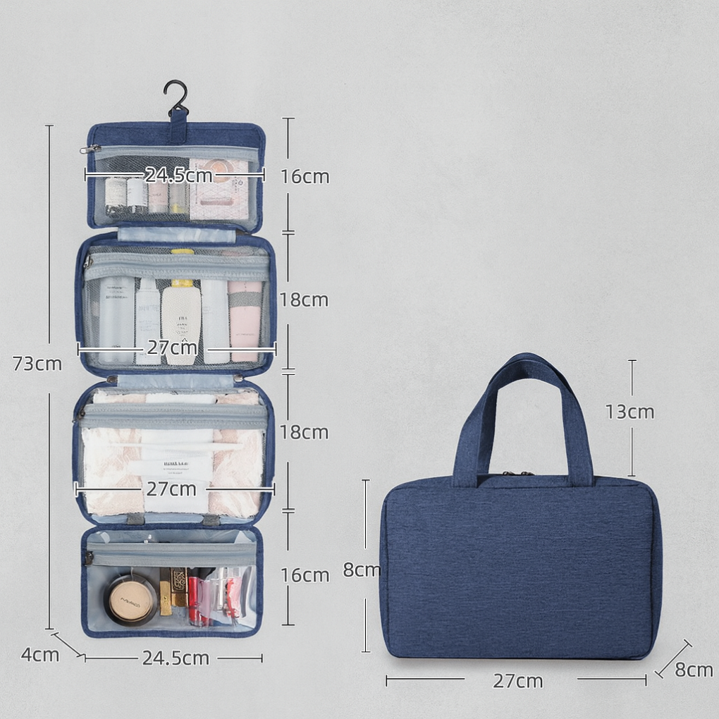 Trousse de toilette à suspendre multi-poches