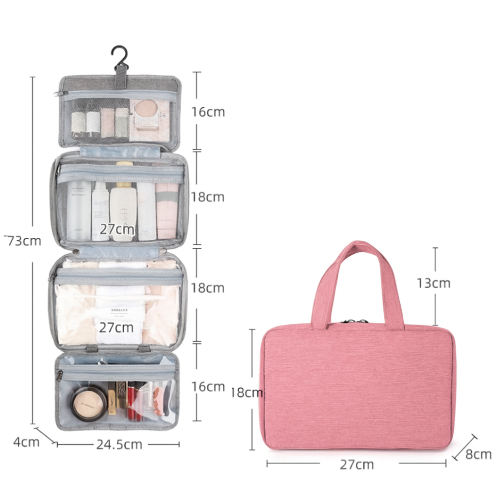 Trousse de toilette à suspendre multi-poches