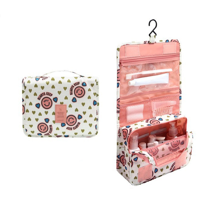 Trousse de toilette à suspendre: pliable, matelassée et imperméable