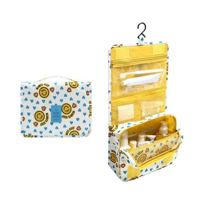 Trousse de toilette à suspendre: pliable, matelassée et imperméable