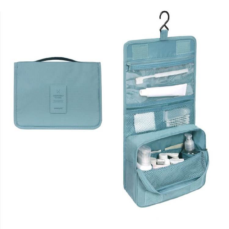 Trousse de toilette à suspendre: pliable, matelassée et imperméable