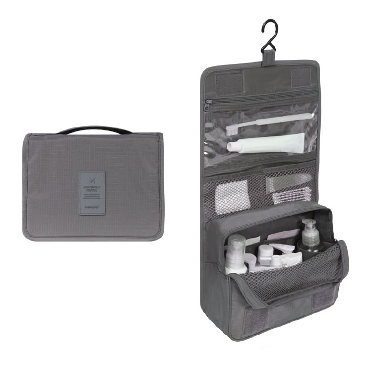 Trousse de toilette à suspendre: pliable, matelassée et imperméable