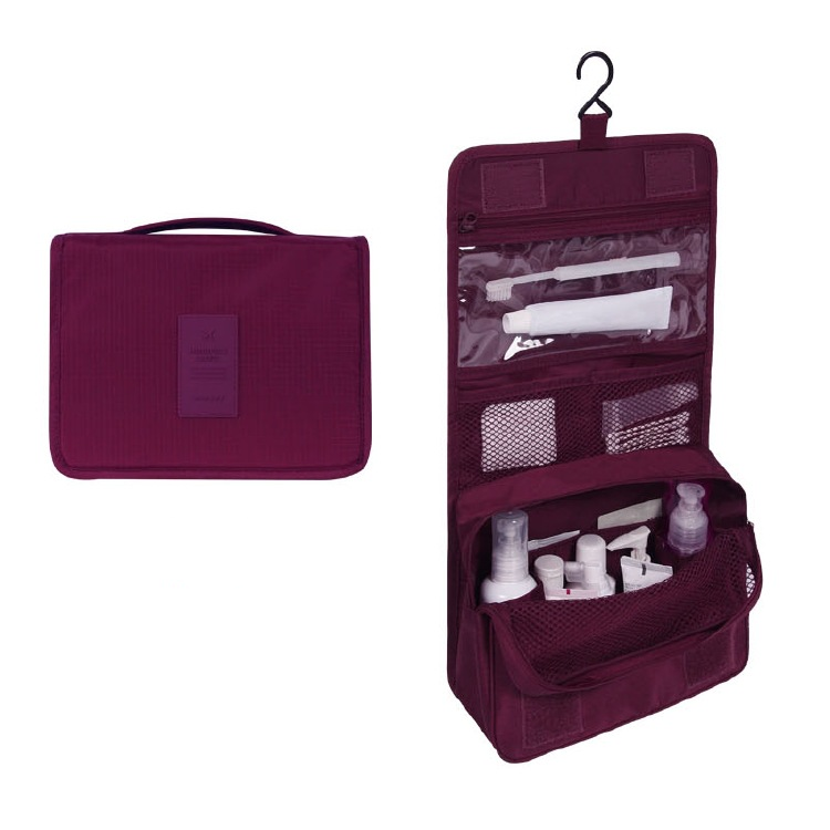 Trousse de toilette à suspendre: pliable, matelassée et imperméable