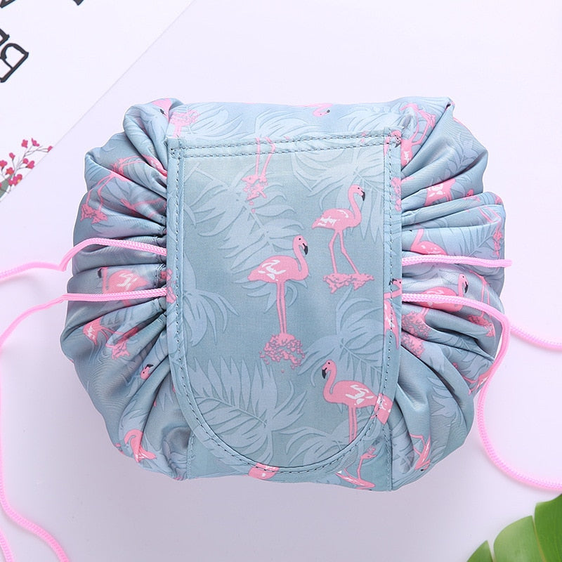 Trousse de toilette et maquillage unisexe à cordon de serrage transportable