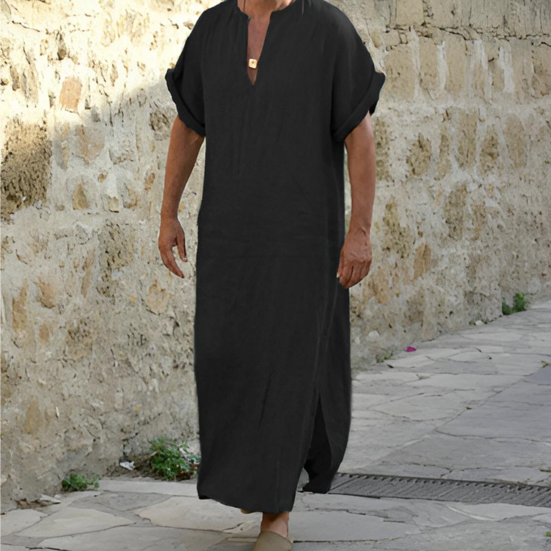 Tunique longue à col en V pour homme