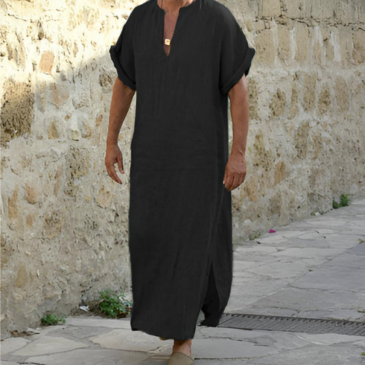 Tunique longue à col en V pour homme