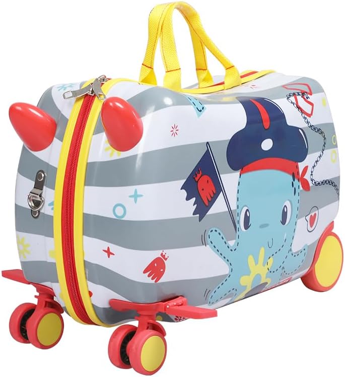 Valise porteur 2-en-1 pour enfants avec roues pivotantes à 360°