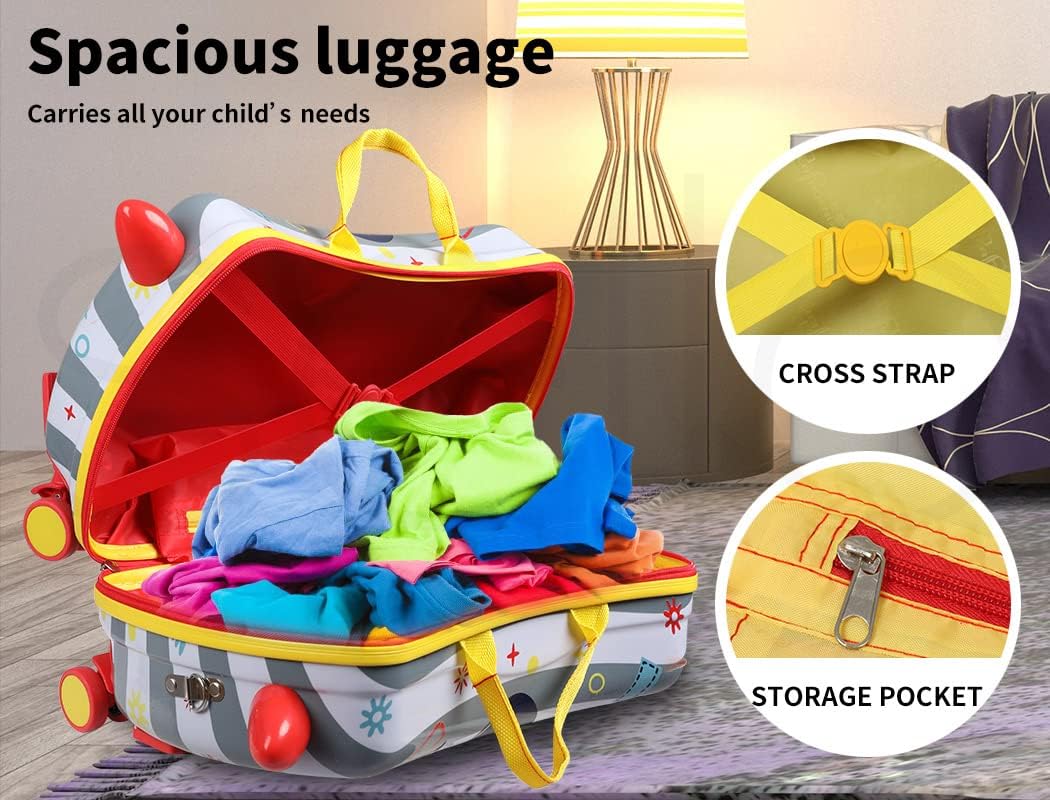 Valise porteur 2-en-1 pour enfants avec roues pivotantes à 360°