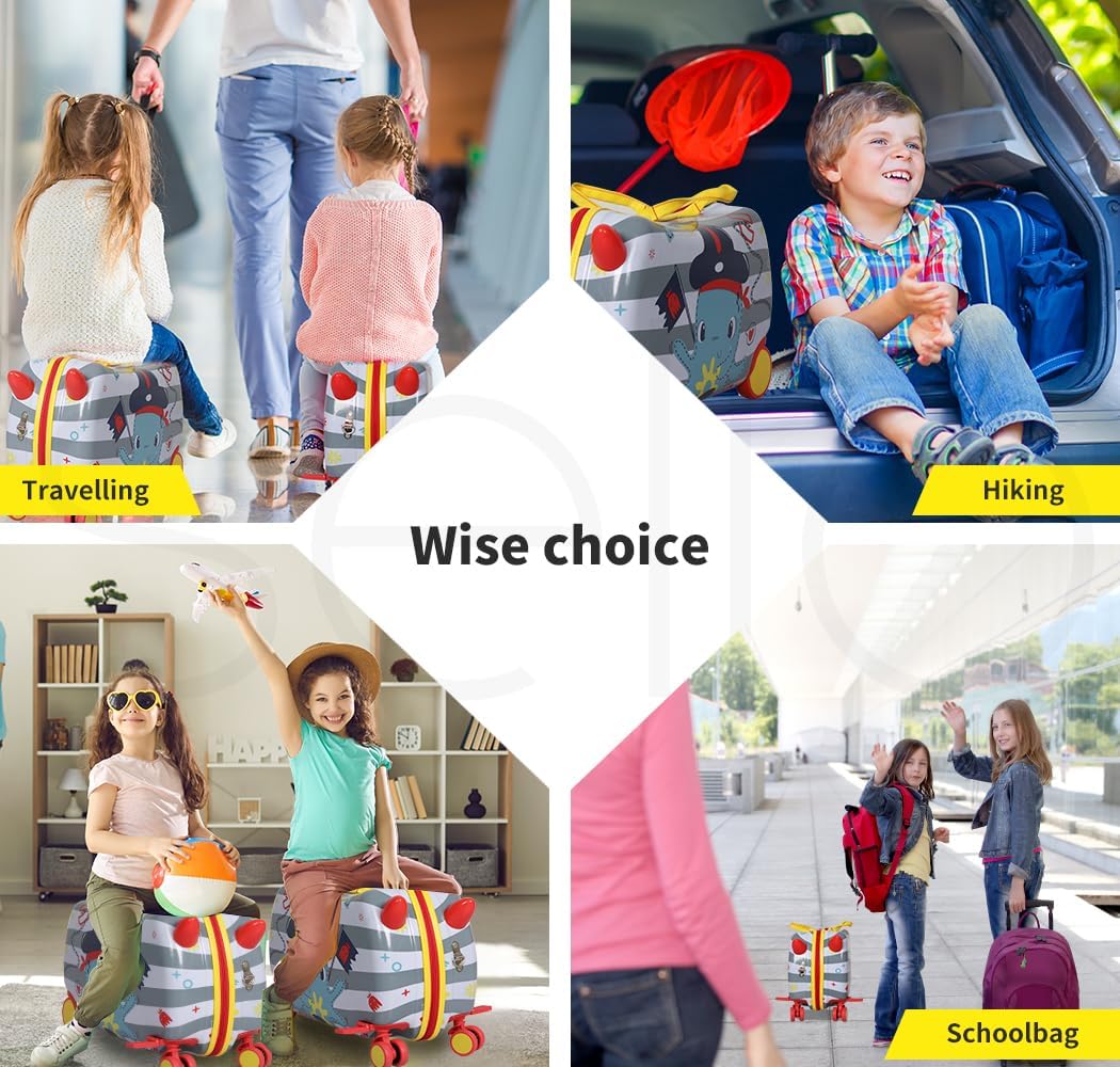 Valise porteur 2-en-1 pour enfants avec roues pivotantes à 360°