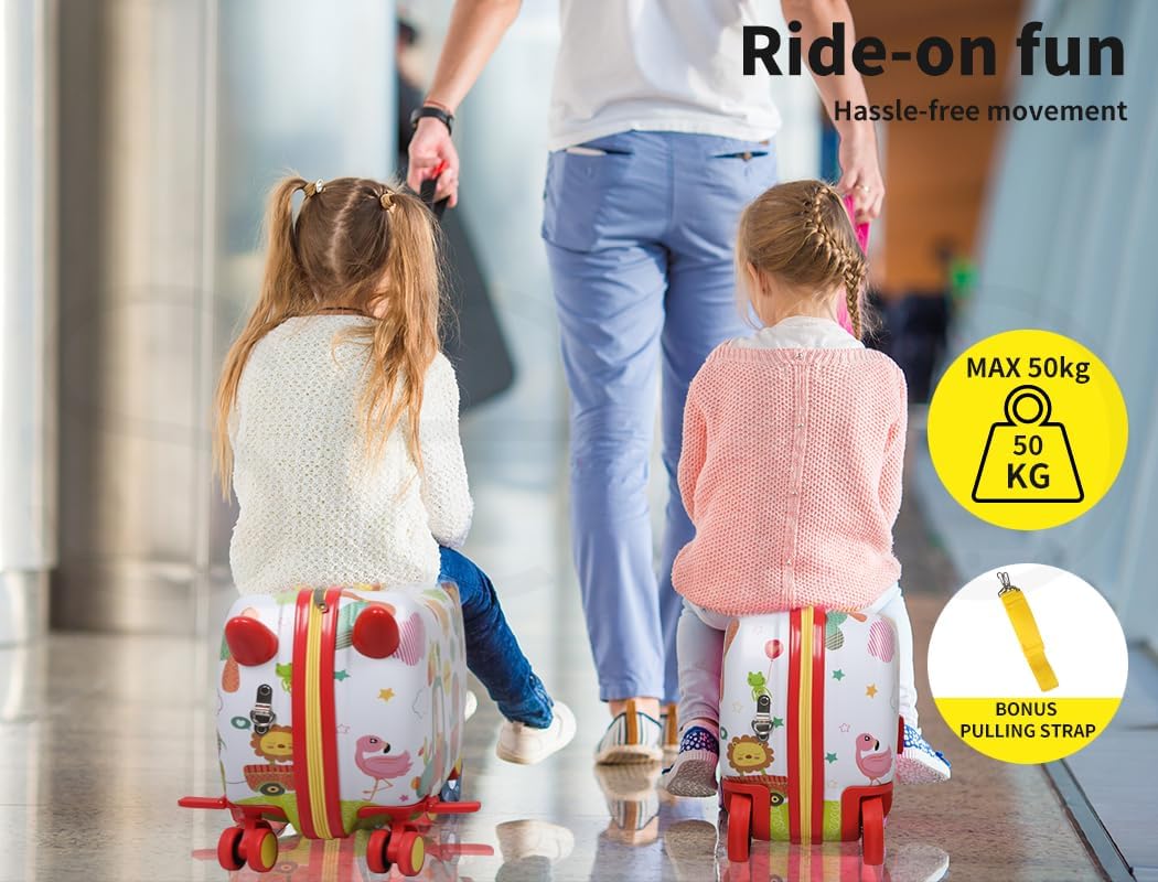 Valise porteur 2-en-1 pour enfants avec roues pivotantes à 360°