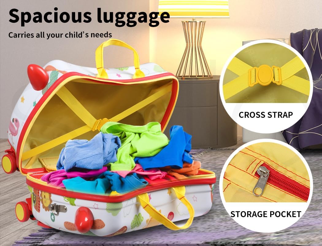 Valise porteur 2-en-1 pour enfants avec roues pivotantes à 360°