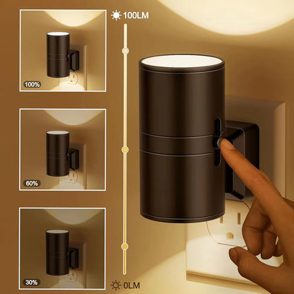 Veilleuse d’ambiance haut de gamme à brancher – applique murale LED à intensité réglable avec capteur (3000 K, lumière chaude)