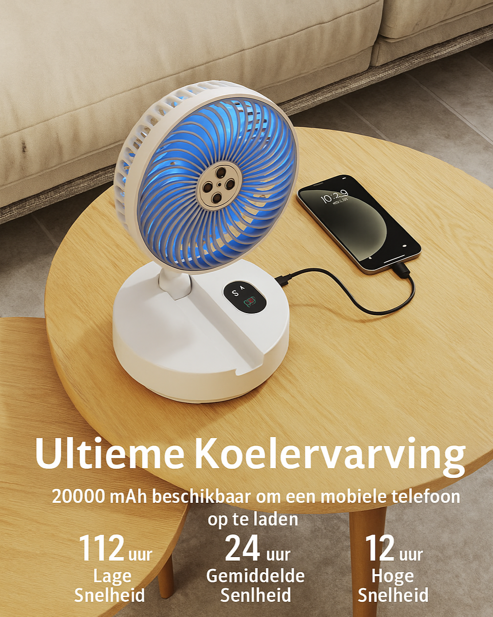 Ventilateur à batterie - jusqu’à 24 h de refroidissement avec une seule charge