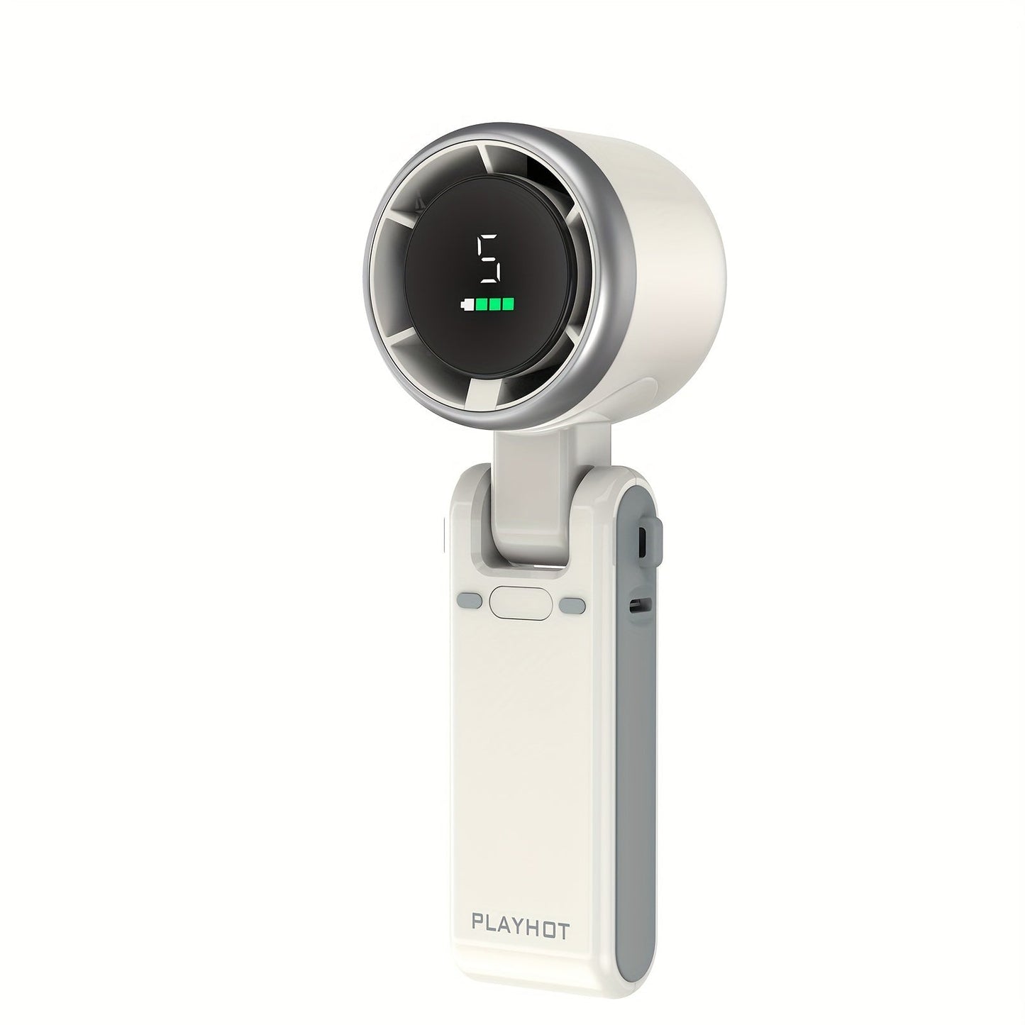 Ventilateur à main turbo 12 heures avec éclairage LED – ventilateur rafraîchissant à 5 vitesses alimenté par batterie, technologie turbo d’air 3‑en‑1 – design compact pour l’extérieur, les voyages et l’usage quotidien