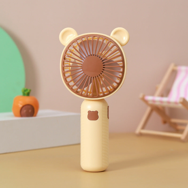 Ventilateur à main unisexe motif ourson mignon