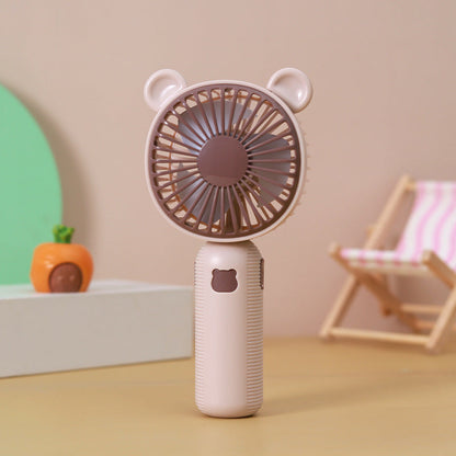 Ventilateur à main unisexe motif ourson mignon