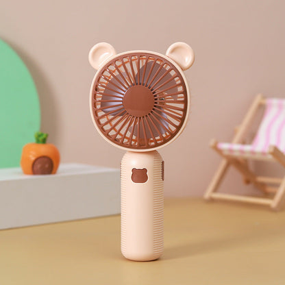 Ventilateur à main unisexe motif ourson mignon