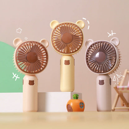 Ventilateur à main unisexe motif ourson mignon