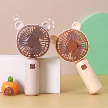 Ventilateur à main unisexe motif ourson mignon