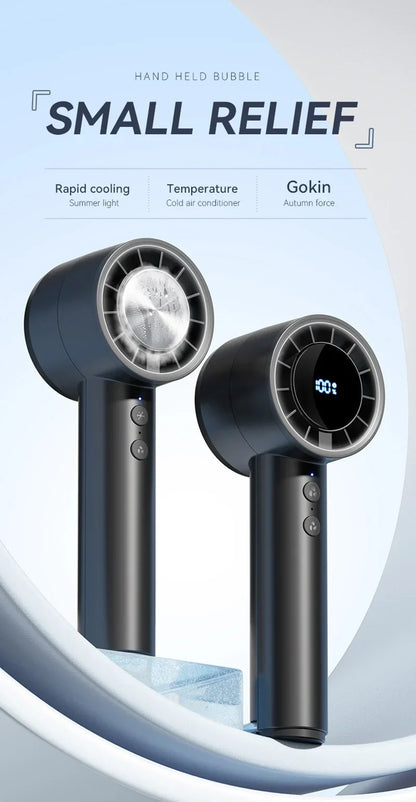 Ventilateur à main USB haute vitesse, silencieux – petit ventilateur portable avec écran LED, souffle puissant et fonction réfrigérante