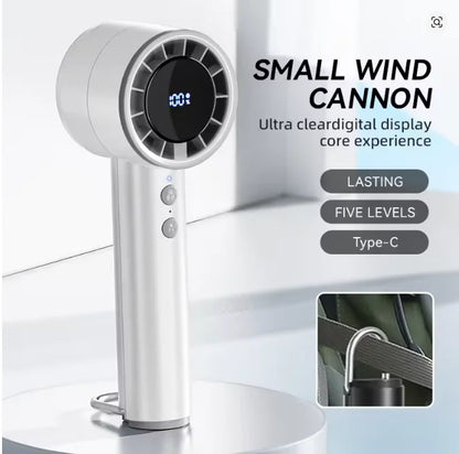Ventilateur à main USB haute vitesse, silencieux – petit ventilateur portable avec écran LED, souffle puissant et fonction réfrigérante