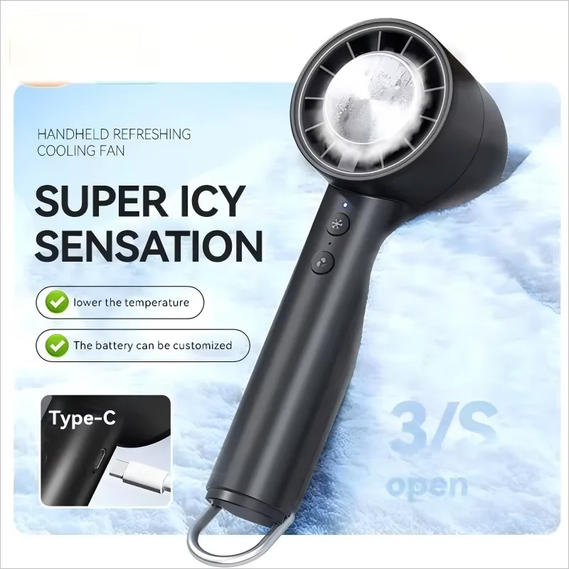 Ventilateur à main USB haute vitesse, silencieux – petit ventilateur portable avec écran LED, souffle puissant et fonction réfrigérante