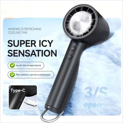 Ventilateur à main USB haute vitesse, silencieux – petit ventilateur portable avec écran LED, souffle puissant et fonction réfrigérante
