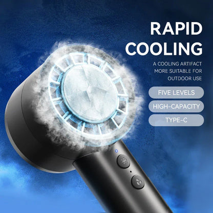 Ventilateur à main USB haute vitesse, silencieux – petit ventilateur portable avec écran LED, souffle puissant et fonction réfrigérante