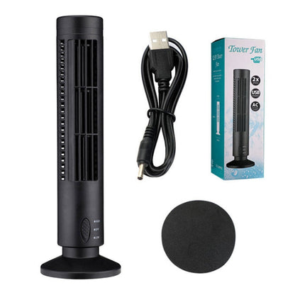 Ventilateur colonne électrique USB sans pales, type climatisation, noir