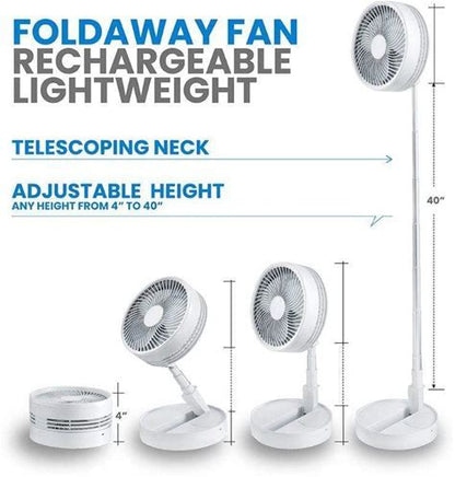 Ventilateur de bureau portable, rechargeable et pliable