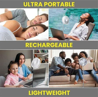 Ventilateur de bureau portable, rechargeable et pliable