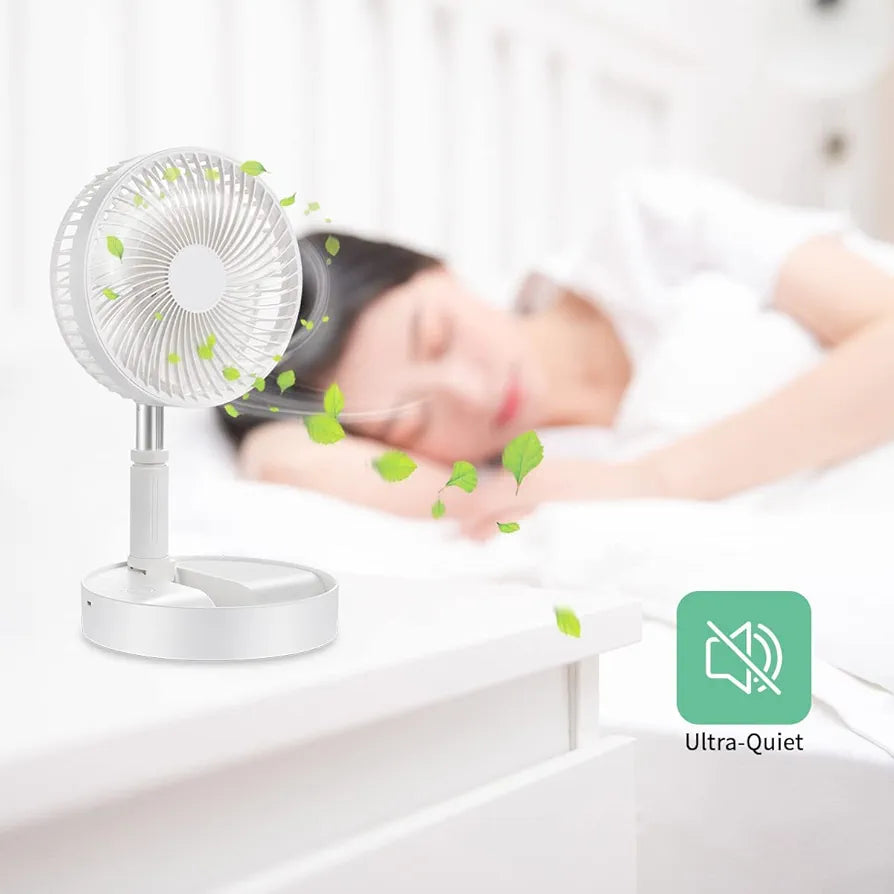 Ventilateur de bureau portable, rechargeable et pliable