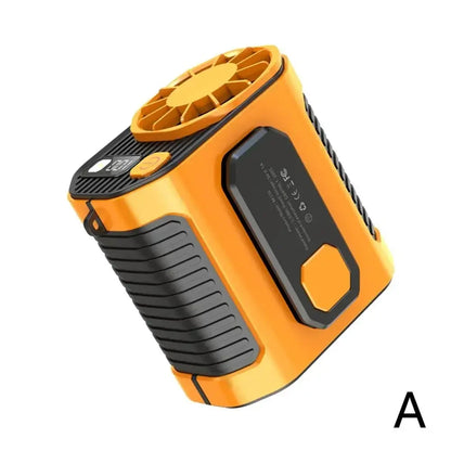 Ventilateur de ceinture portable 3600 mAh – ventilateur à suspendre au cou puissant avec fonction batterie externe et éclairage LED pour le sport et le travail en extérieur