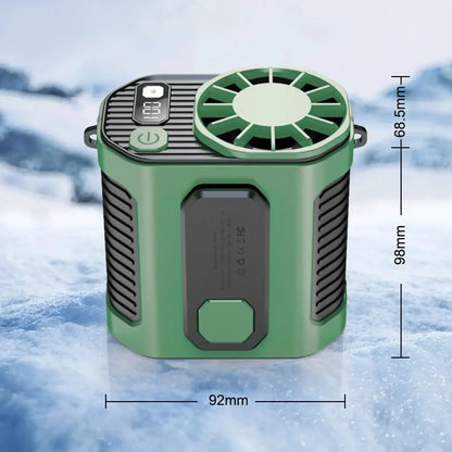 Ventilateur de ceinture portable 3600 mAh – ventilateur à suspendre au cou puissant avec fonction batterie externe et éclairage LED pour le sport et le travail en extérieur