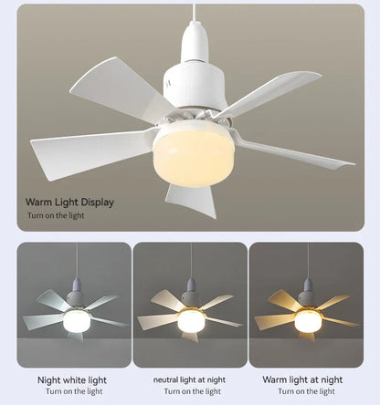 Ventilateur de plafond avec éclairage 30 W E27 avec télécommande, fonction de variation LED, intelligent et silencieux pour chambre et salon