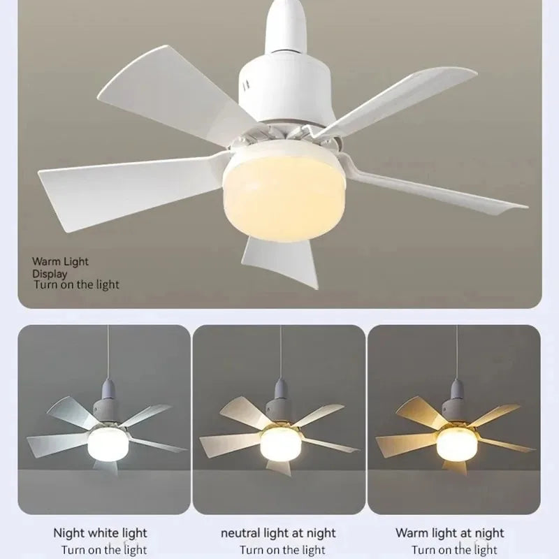 Ventilateur de plafond avec éclairage 30 W E27 avec télécommande, fonction de variation LED, intelligent et silencieux pour chambre et salon