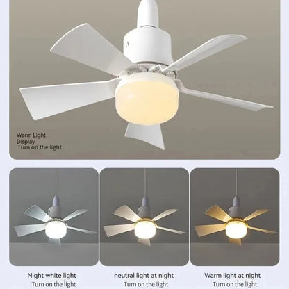 Ventilateur de plafond avec éclairage 30 W E27 avec télécommande, fonction de variation LED, intelligent et silencieux pour chambre et salon