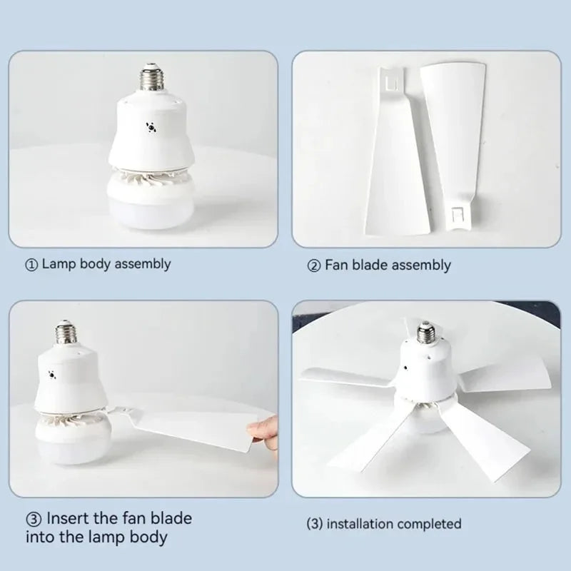Ventilateur de plafond avec éclairage 30 W E27 avec télécommande, fonction de variation LED, intelligent et silencieux pour chambre et salon