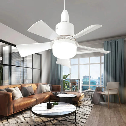 Ventilateur de plafond avec éclairage 30 W E27 avec télécommande, fonction de variation LED, intelligent et silencieux pour chambre et salon