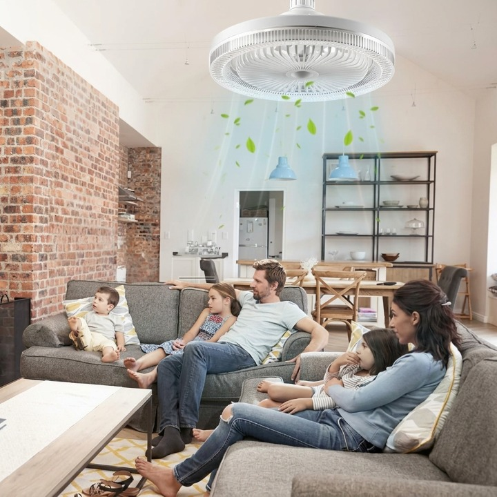Ventilateur de plafond avec éclairage LED et télécommande