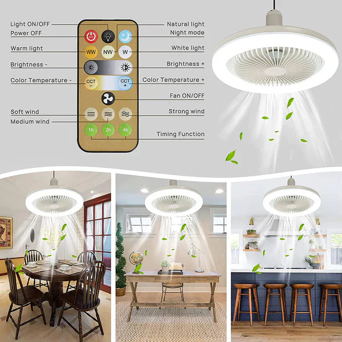 Ventilateur de plafond avec éclairage LED et télécommande