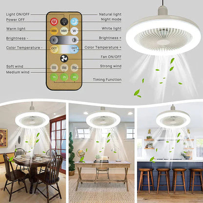 Ventilateur de plafond avec éclairage LED et télécommande
