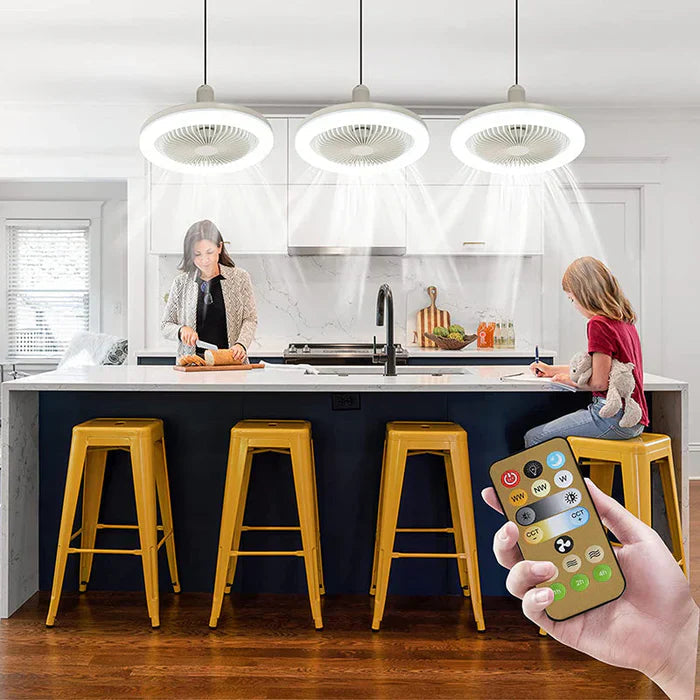 Ventilateur de plafond avec éclairage LED et télécommande