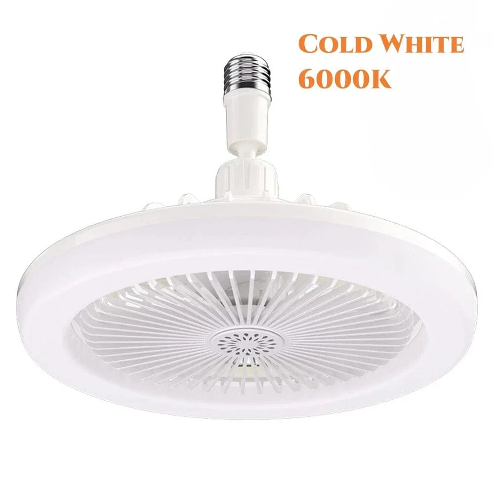 Ventilateur de plafond avec lampe LED E27 pour salon et chambre