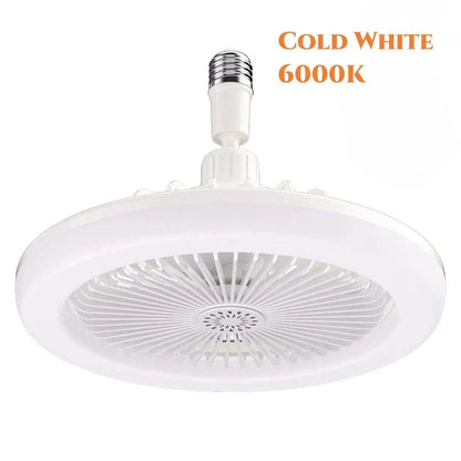 Ventilateur de plafond avec lampe LED E27 pour salon et chambre