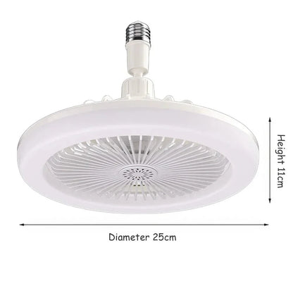 Ventilateur de plafond avec lampe LED E27 pour salon et chambre